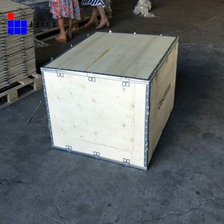 【青岛豪盟】厂家岛直销定制包装木箱 胶合板围板木箱钢边箱胶合板箱图片