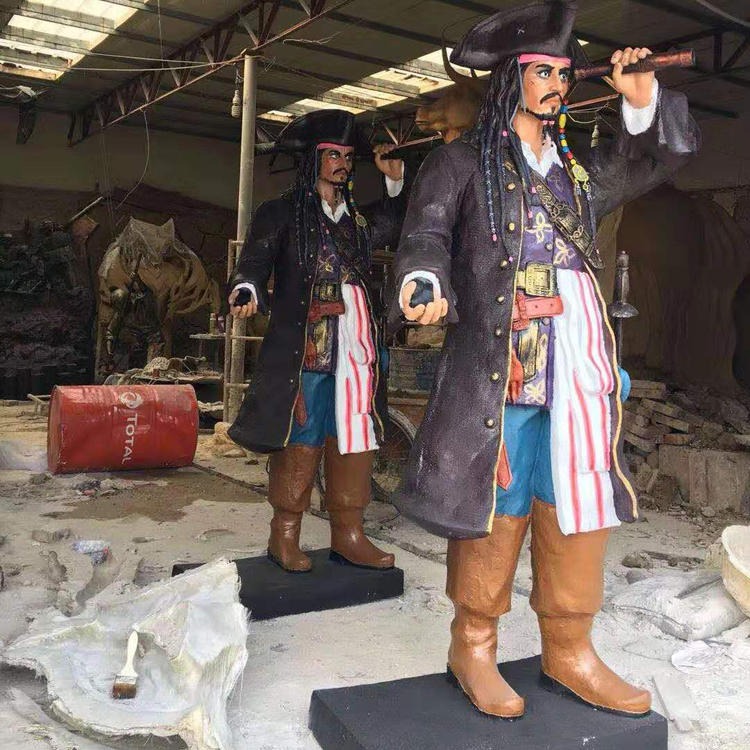 佰盛 海盗雕塑厂家 海盗船长雕塑模型 加勒比海盗雕塑摆件图片