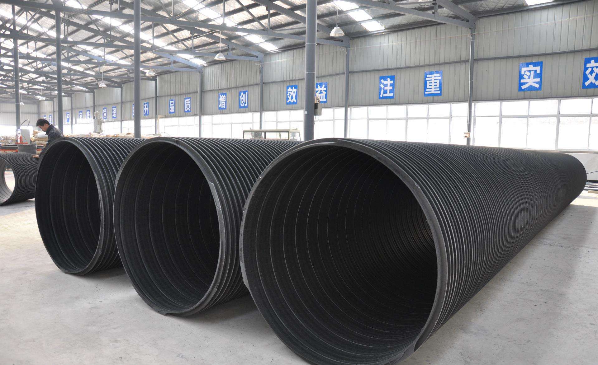 厂家直销四川云南贵州重庆西藏 hdpe塑钢缠绕管 增强聚乙烯排水管示例图7