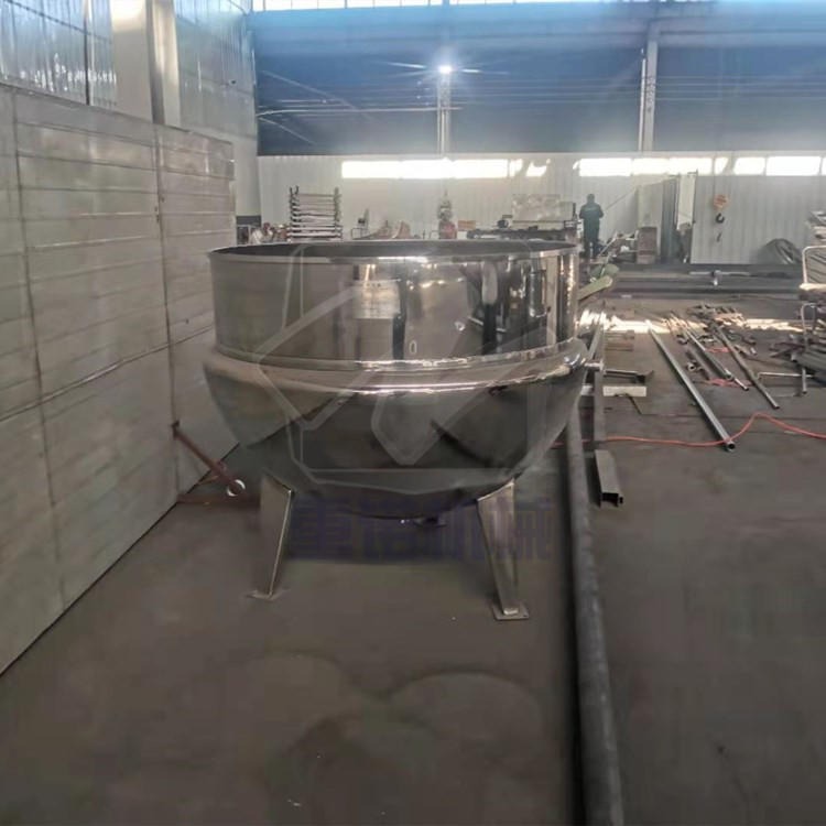 不锈钢夹层锅 可倾夹层锅 熟食卤制生产厂家 300型重诺机械