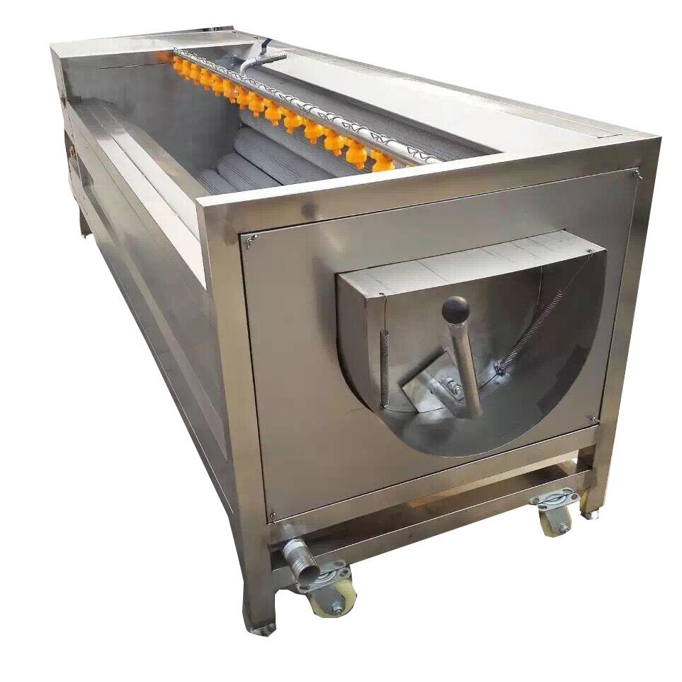 QXJ800红薯清洗机  地瓜条上浆裹糖机器 马铃薯萝卜芋头清洗去皮机 多功能毛辊清洗去皮机图片
