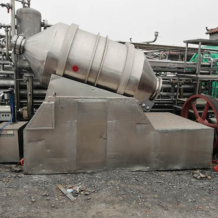 二手双锥螺旋式干燥机  强华 厂家处理 3立方搪瓷双锥干燥机 废弃处理塔双锥干燥机图片
