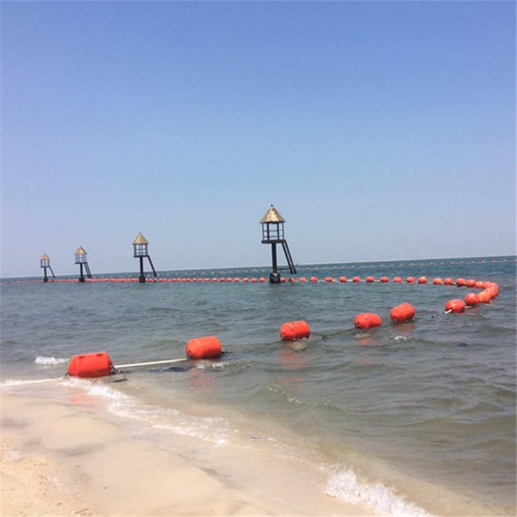 海边浴场警示浮筒 海口海边警示围栏浮筒图片