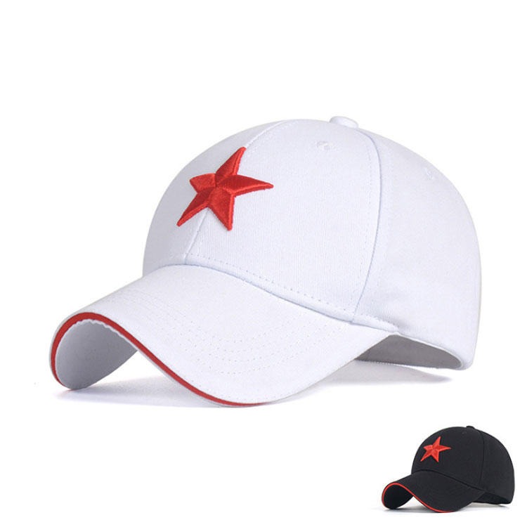 红素棒球遮阳帽刺绣鸭舌帽可定制logo免费设计logo图片