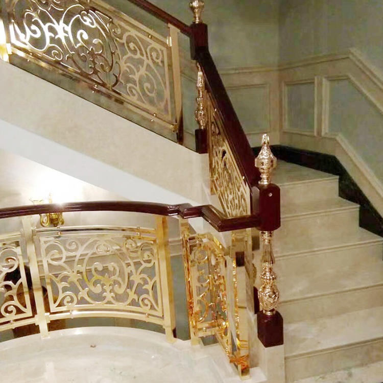 晋城艺术铝板雕刻楼梯护栏静谧奢美
