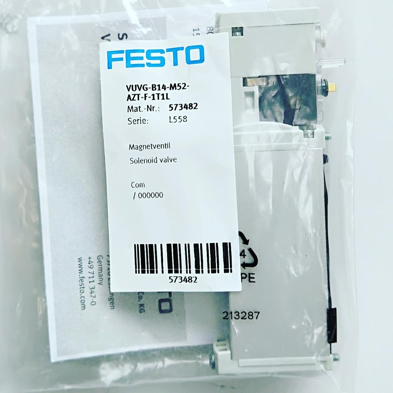 德国FESTO/费斯托VUVG-LK10-B52-T-M5-1R8L-S电磁阀特价