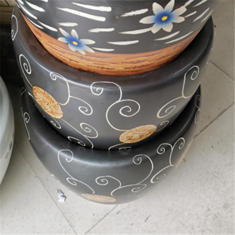 景德镇陶瓷鱼缸 手绘风水陶瓷风水缸销售 亮丽陶瓷
