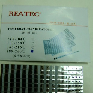 铝制测温纸REATEC测温纸 测温片  瑞士瑞泰克进口测温纸