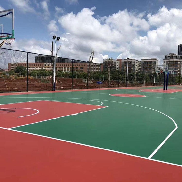 硅pu篮球场地施工 运动场地施工 隆胜体育 按需供应 硅pu篮球场地