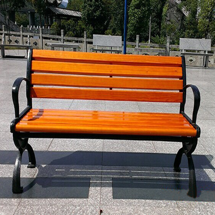 公园椅子户外长椅园林休闲椅椅脚 防腐木实木园林座椅广场长条凳示例图3