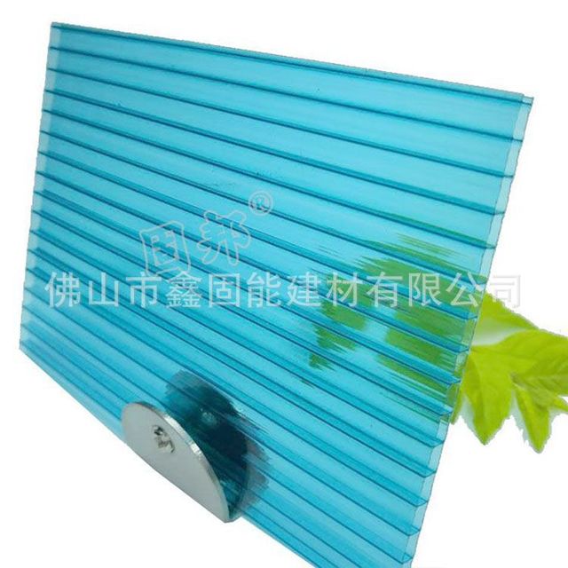 厂家供应广东8mm湖蓝阳光板 十年品质阳光房车棚雨棚