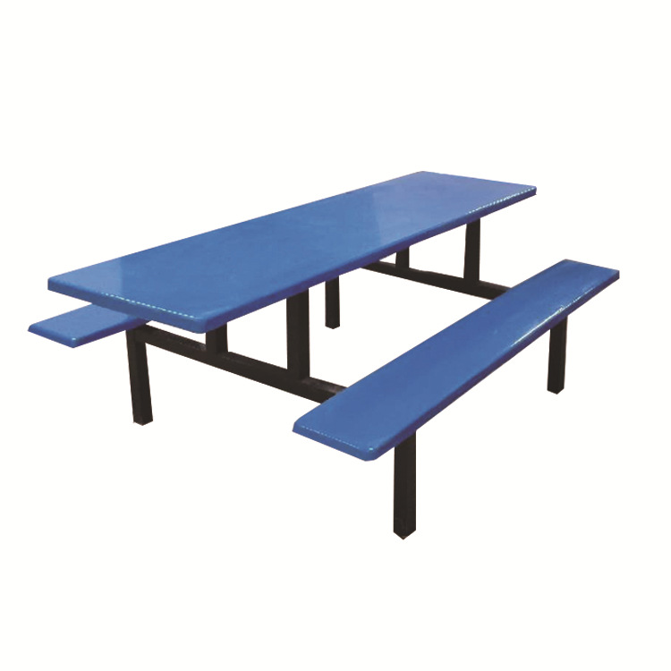 厂家直销8人玻璃钢长条凳连体餐桌椅可定制示例图6