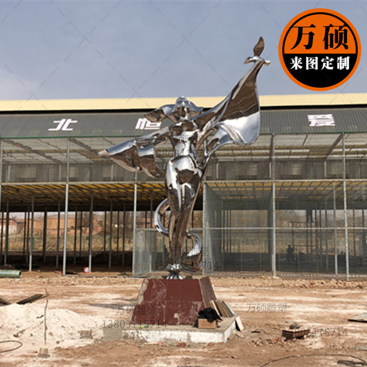 不锈钢抽象人物定做厂家 景区公园广场世界和平女神像雕塑景观示例图6