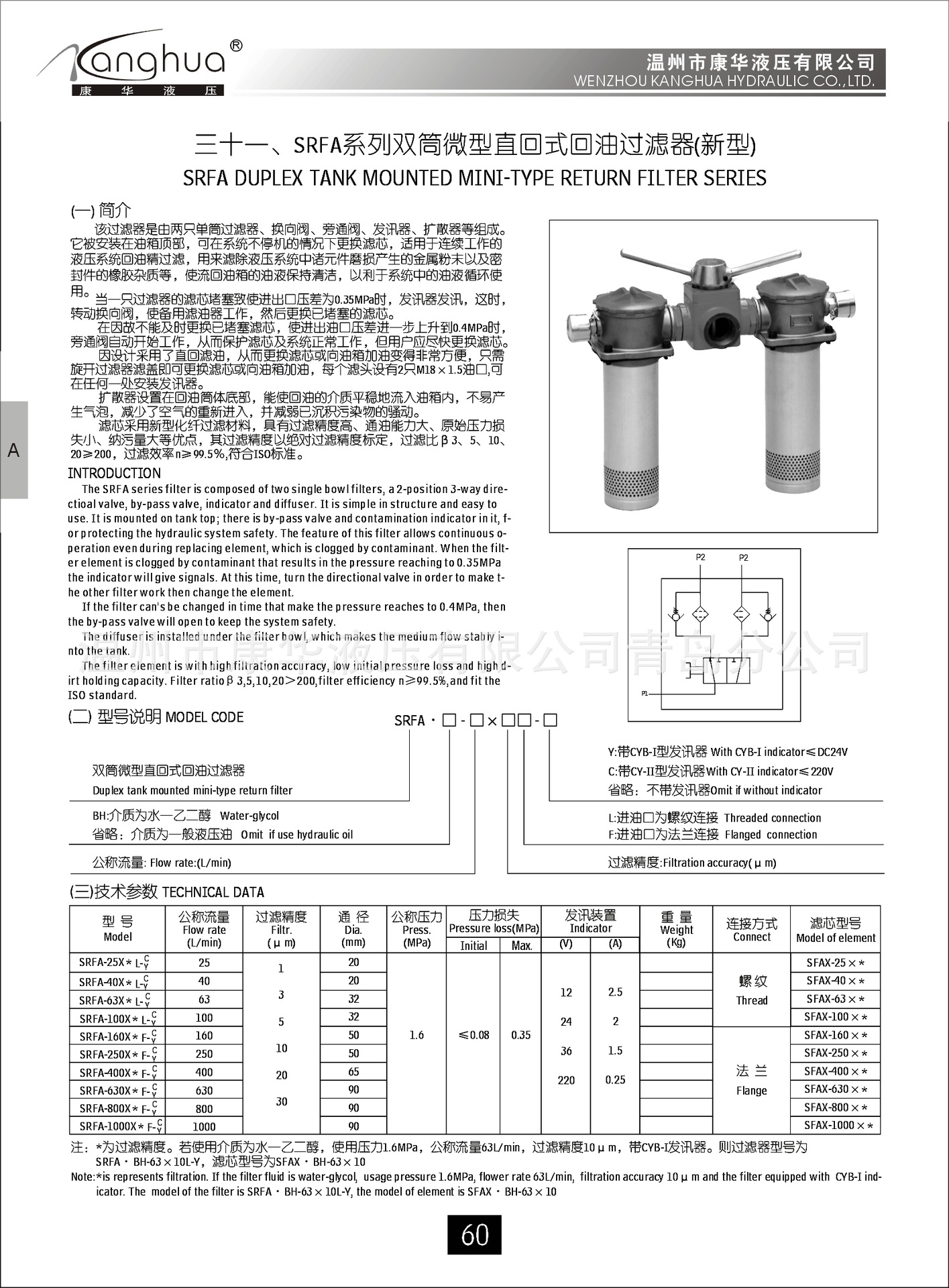 供应双筒回油滤芯SFAX-160×10 20 30，SRFA双筒回油滤芯示例图1