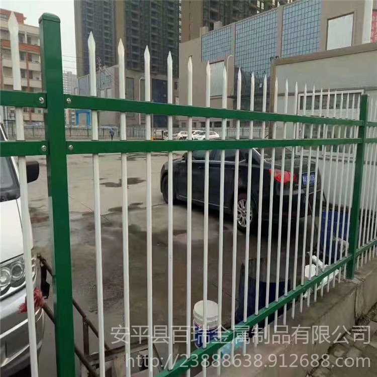 北京校区锌钢护栏 别墅防盗铁艺围栏 双弯头锌钢围栏