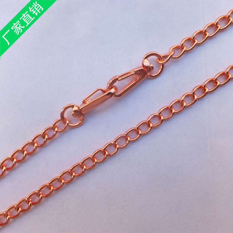 厂家生产各种规格铜质侧身项链 铜项链定做批发金项链银项链示例图3