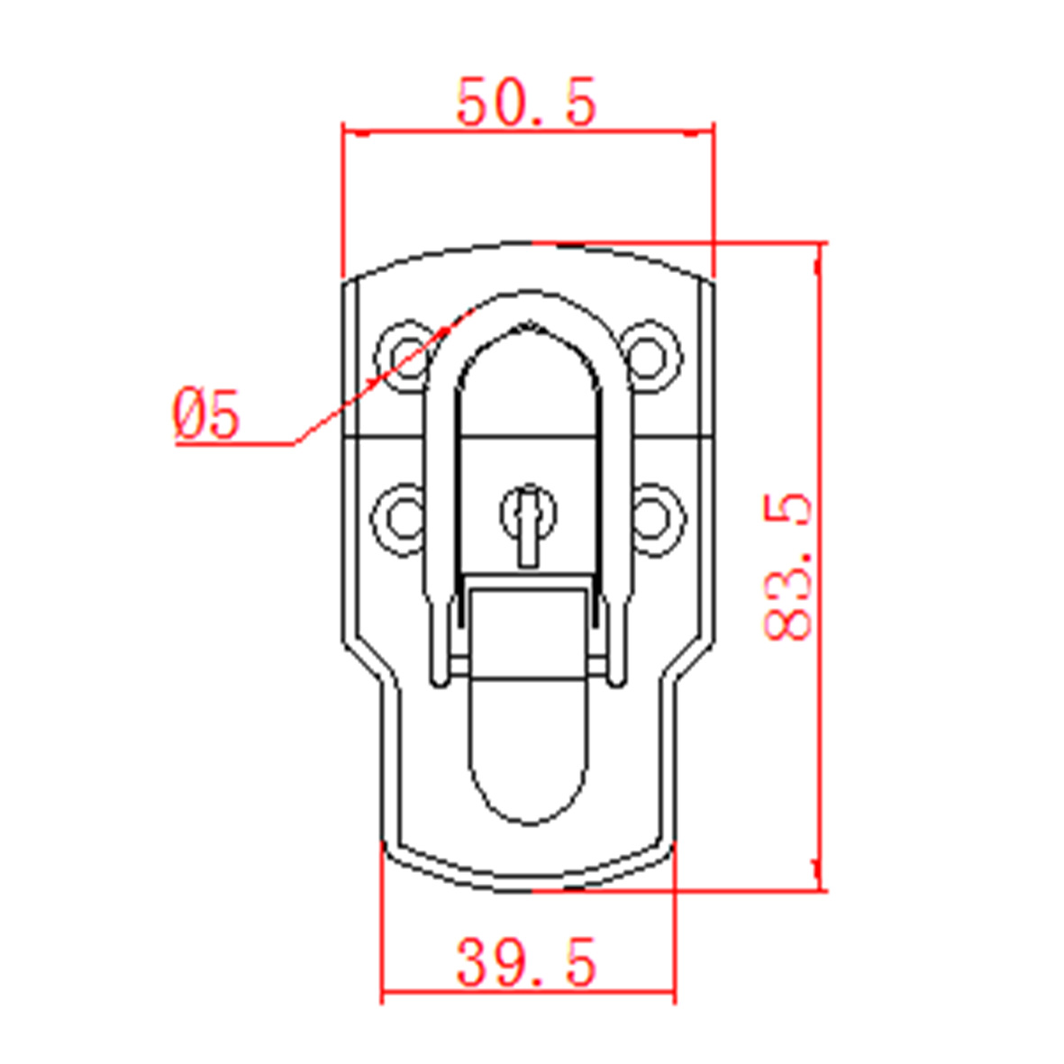 优质铝合金箱锁 带钥匙铝箱锁 镀铬搭扣锁 铝合金箱配件示例图2