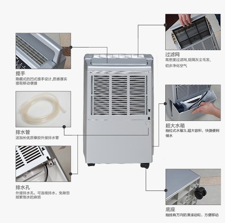 同恩干衣除湿机家用抽湿器负离子净化除湿器卧室干燥机TE201E示例图6