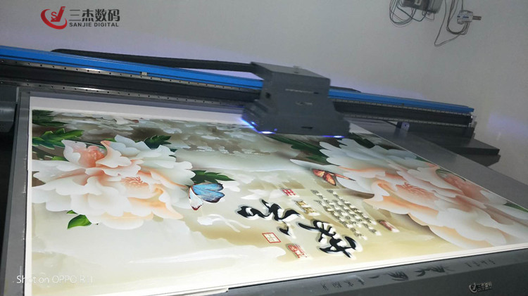 玻璃灯罩UV平板喷绘机瓷砖背景墙3d打印机中山电视墙UV数码彩印机示例图10
