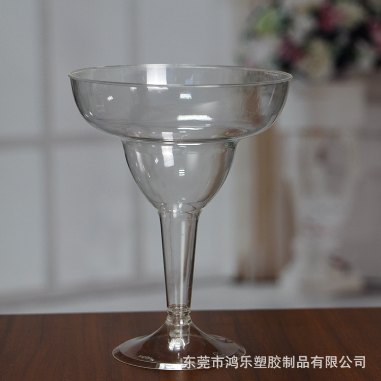 东莞鸿乐厂家定制一次性塑料高脚杯马天尼塑胶杯PS一次性彩色杯示例图1