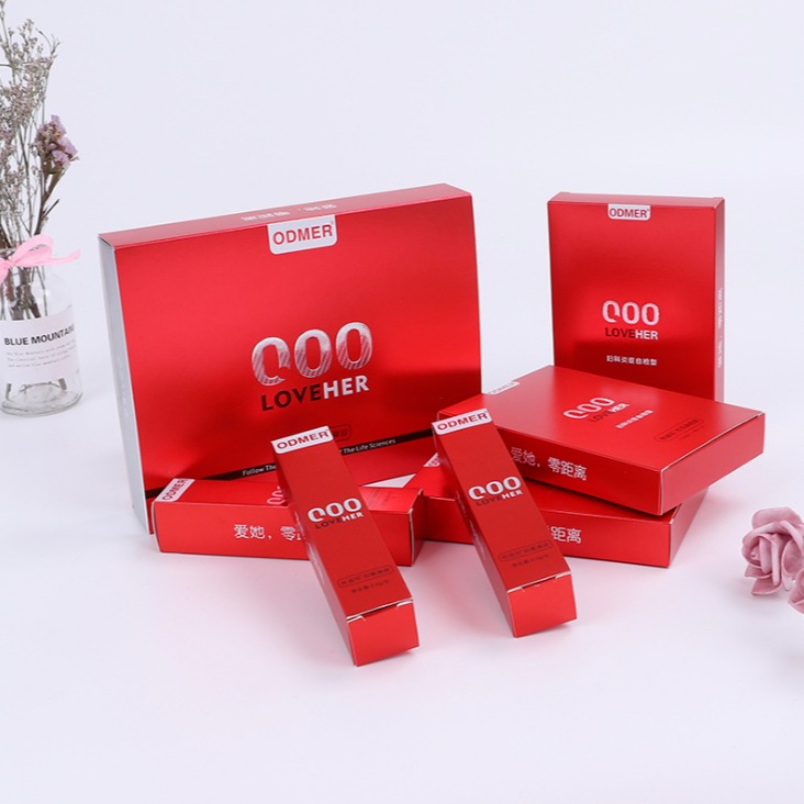 包装礼盒厂家 红色化妆品包装纸盒 可折叠彩盒定做 纳米彩印多规格系列图片