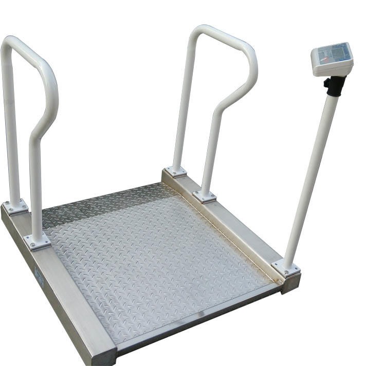 透析病人家用体重秤 称体重电子轮椅秤 300kg医疗带扶手体重秤图片