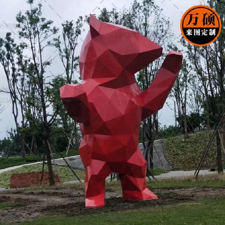 万硕  切面熊好奇熊雕塑  大型景观美陈雕塑 动物玻璃钢雕塑 支持定制