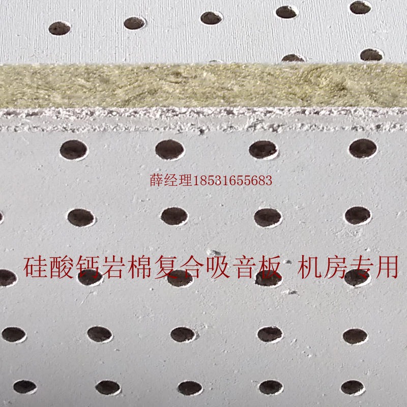 硅酸钙穿孔板 桂林硅酸钙板穿孔吸音天花板 豪亚岩棉复合吸音板  机井房墙体吸音板