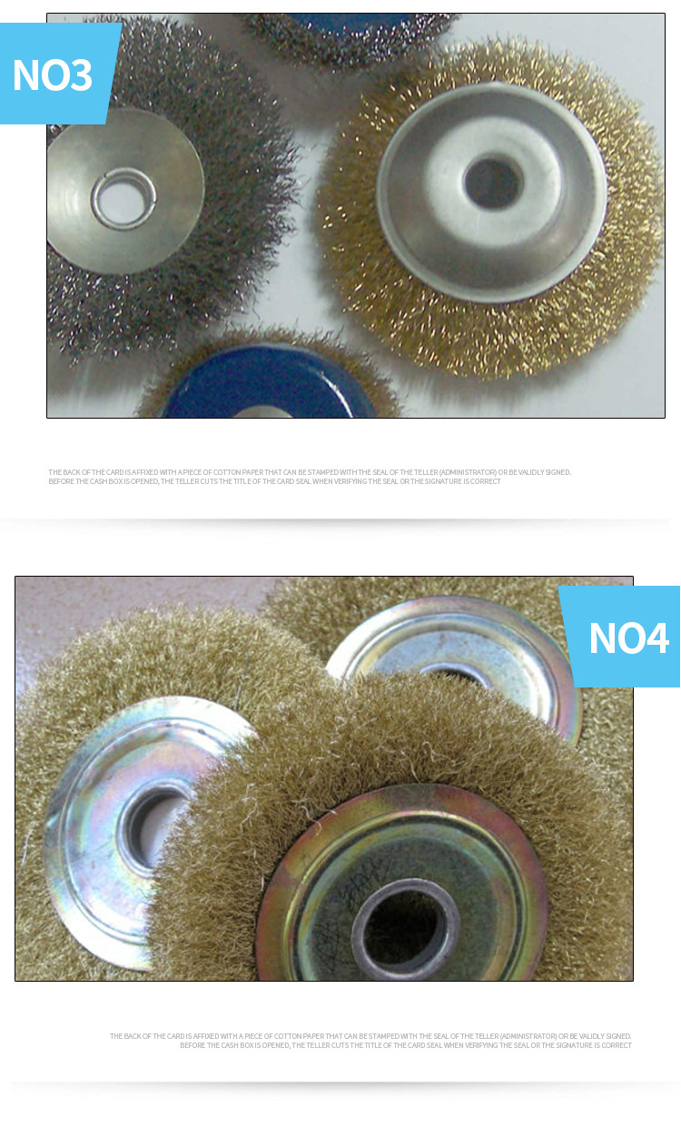 厂家直销 曲丝碗型钢丝刷 抛光打磨用钢丝轮 镀铜曲丝钢丝刷示例图5