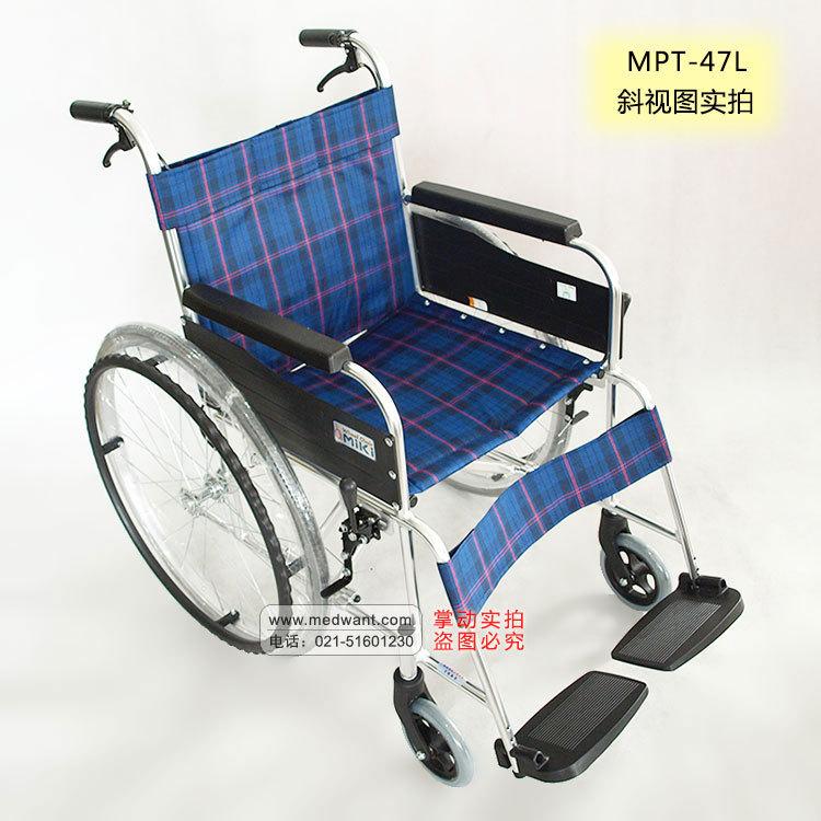 批发MiKi三贵轮椅MPT-47L 轻便折叠 免充气老人残疾人代步车示例图15