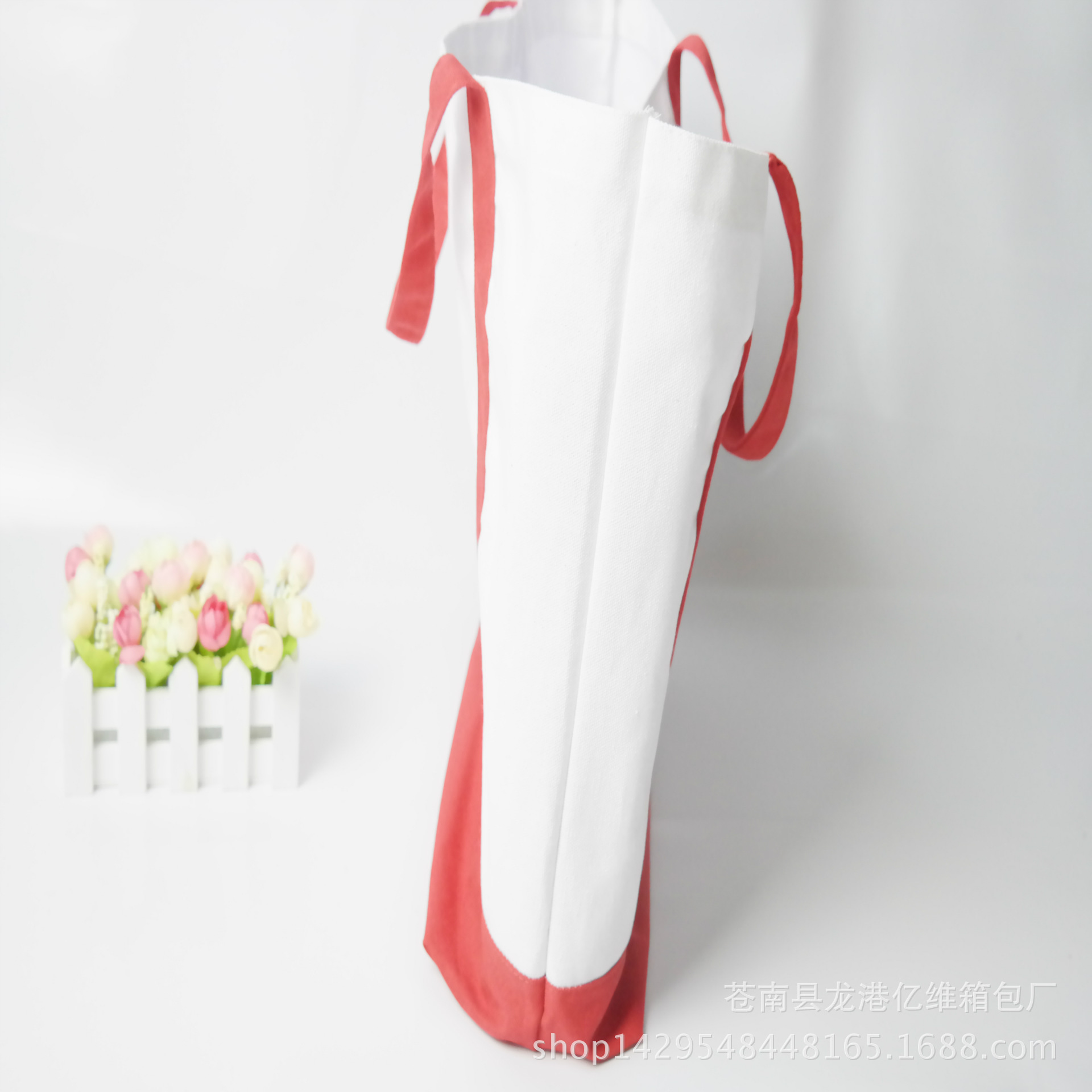 帆布袋定做红色白色涤棉广告袋生产双手提棉布购物袋定制示例图4