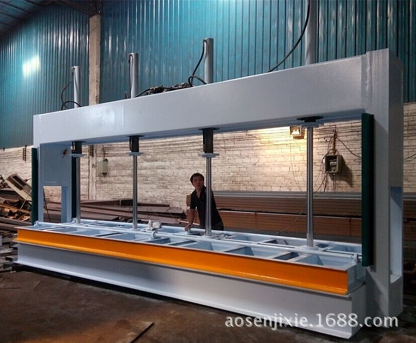 佛山亨力特定做大型6米铝蜂窝板冷压机 ，5.5米长1.6米60吨4支油缸冷压机图片