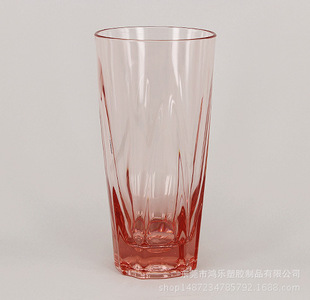 创意塑料八角酒杯厂家直销AS透明14oz塑料啤酒杯条纹塑料杯可印刷示例图18