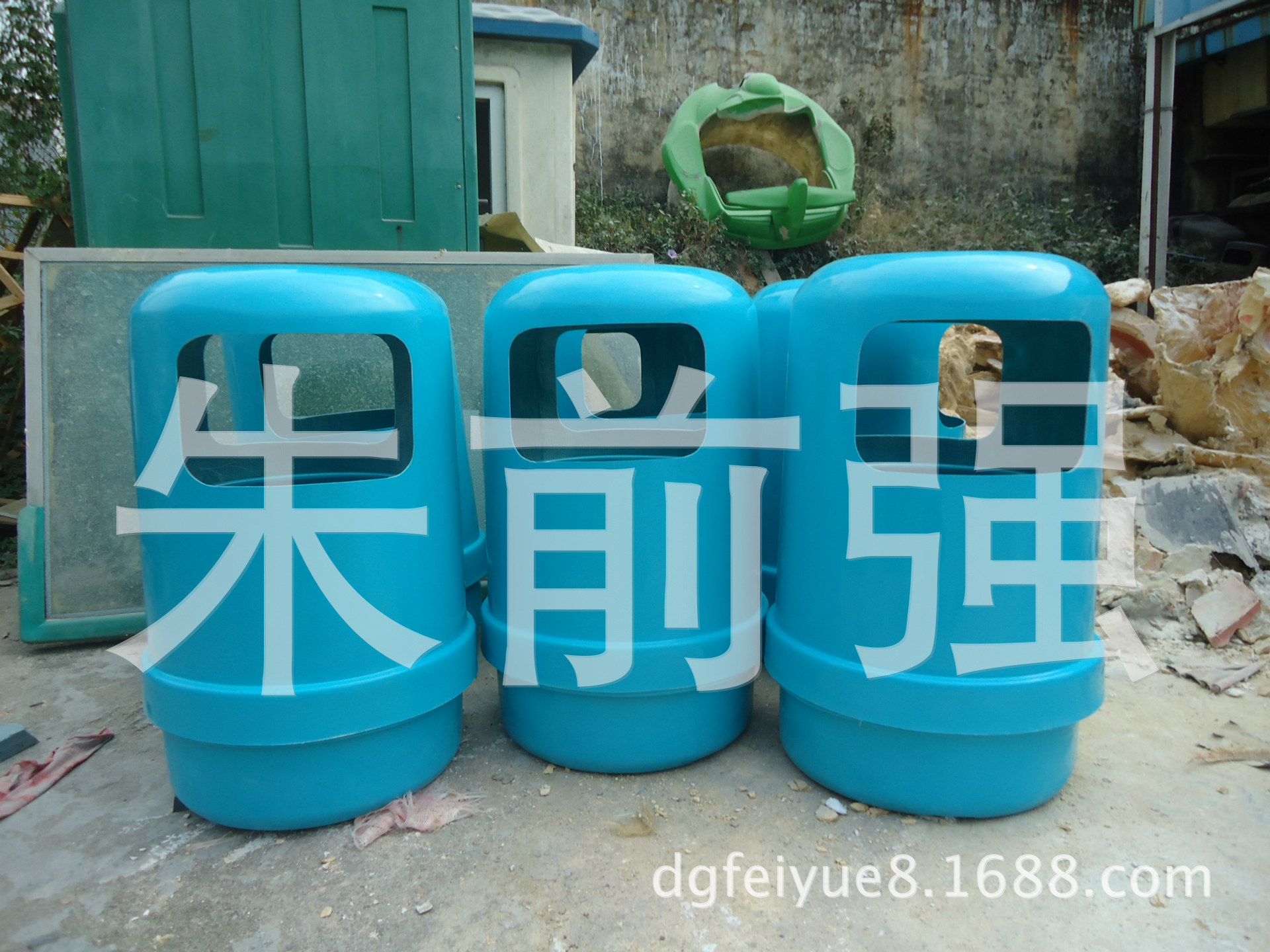 厂家直销玻璃钢环卫垃圾桶户外圆形室外单桶带盖无盖示例图9