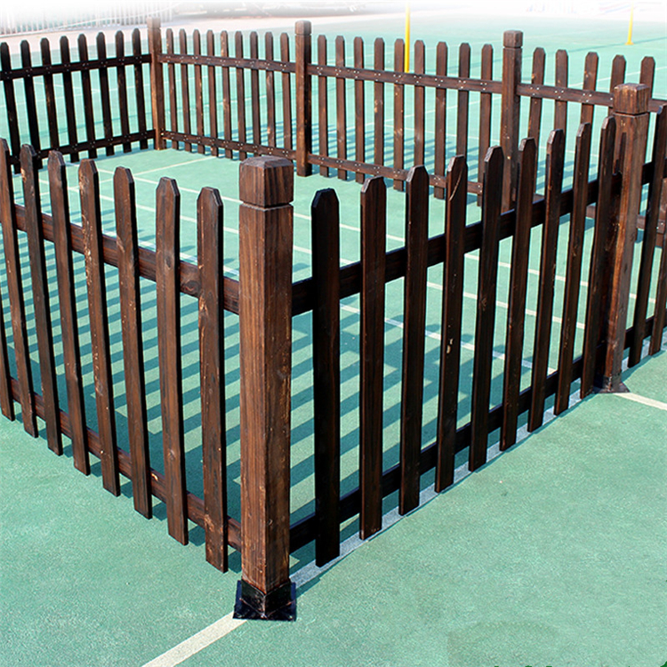 安徽 公园木栅栏 篱笆室内实木围栏 碳化木护栏 佳星