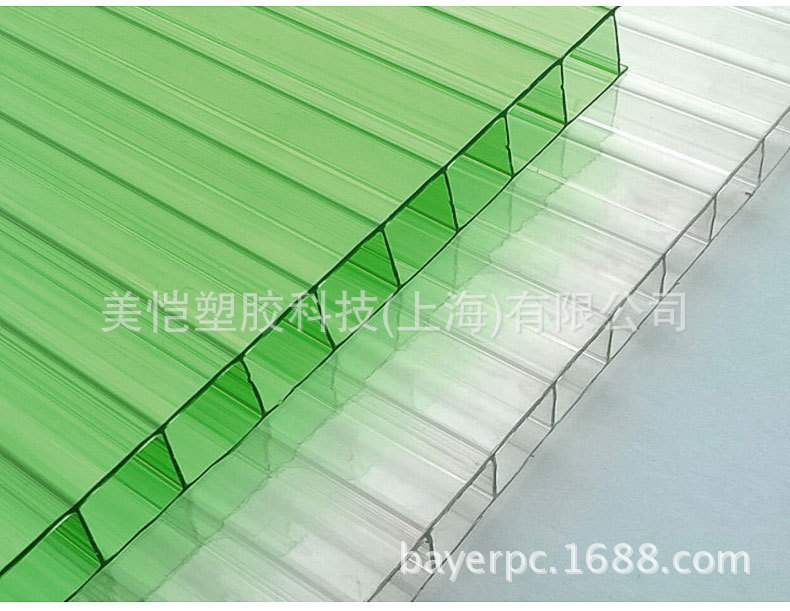 上海杨浦区PC阳光板二层三层四层多层蜂窝结构聚碳酸酯中空阳光板示例图117