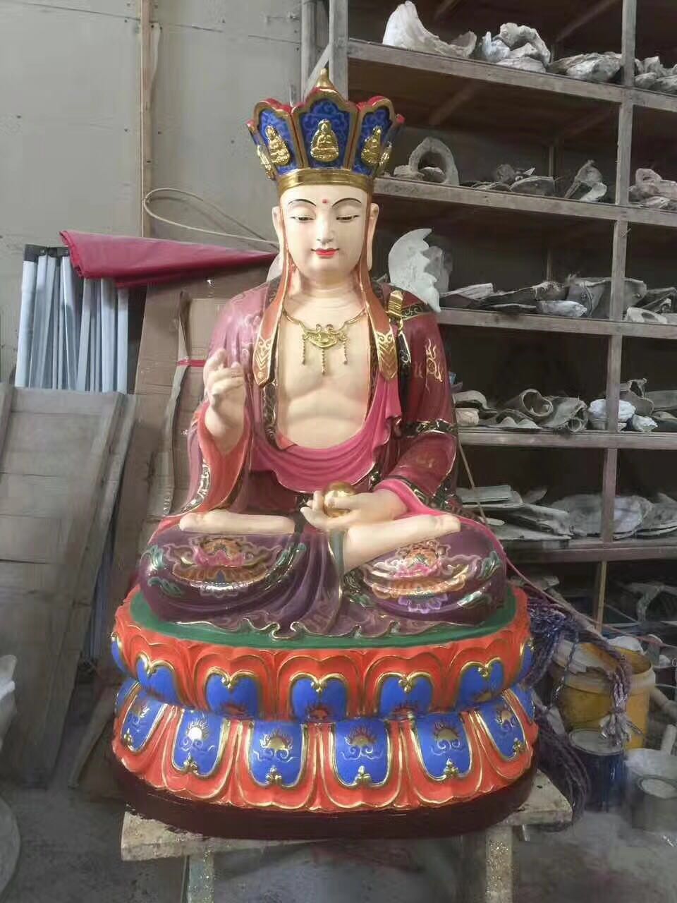 佛像 佛像铸造厂家直销极彩地藏王佛像 寺庙地藏王菩萨佛像 贴金地藏王佛像