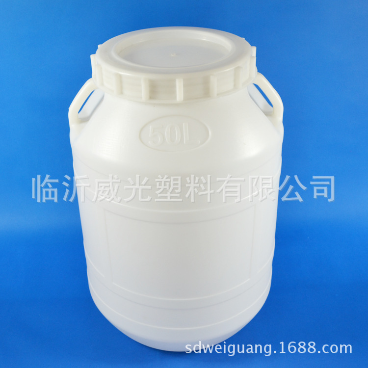 【工厂直销】威光50公斤白色民用塑料包装桶塑料桶WG50L圆桶-3示例图5