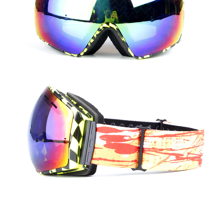 厂家预售欧宝来H016男女新款全景双层防雾滑雪眼镜摩托镜防风镜示例图9