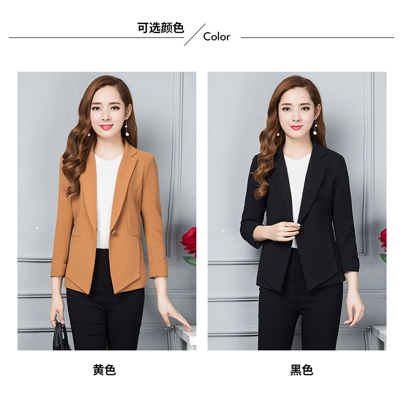 2017女装秋冬新款时尚韩版西装女黑色长袖小西装大码外套一件代发示例图15