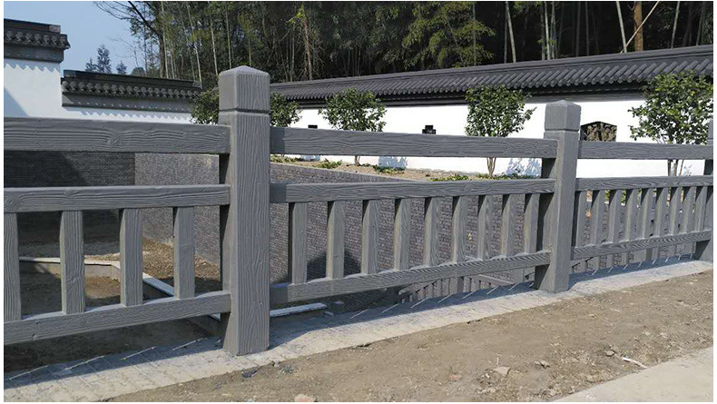 水泥仿木护栏 围栏梯形栏杆 河堤景区护栏 可定制 厂家供应直销示例图12