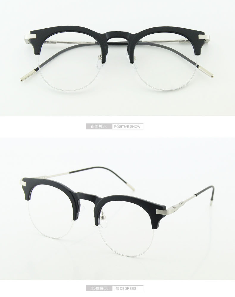 2016个性半框眼镜架 韩版明星大框平光眼镜 女潮近视眼镜框男配镜示例图12