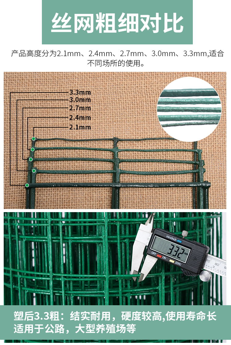 北京浸塑荷兰网 绿色铁丝网围栏 养鸡网防护网厂家示例图6