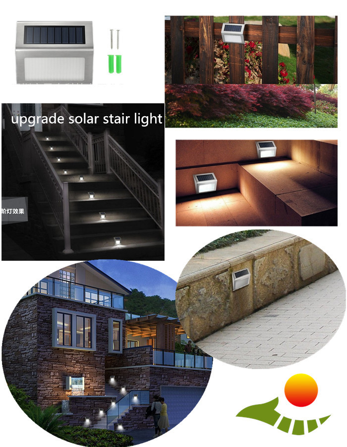 外贸热销款太阳能楼道灯阶梯灯sunpower太阳能步梯灯升级款太阳能示例图7