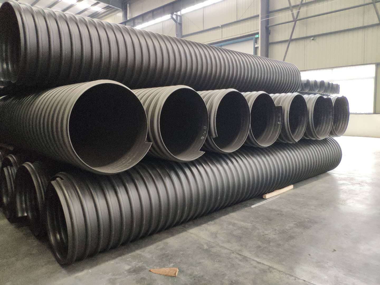 厂家批发HDPE钢带波纹管 埋地排水排污管 hdpe管塑料管 规格齐全示例图7