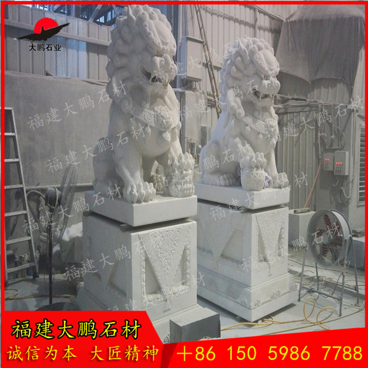 花岗岩镇宅北京狮 公司工厂摆放狮子 大型门前石雕狮子 福建大鹏石材