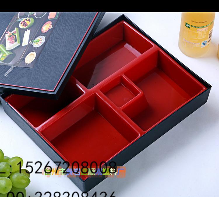 批发高档日式风格饭盒塑料仿木纹便当盒快餐盒寿司盛器学生盒饭示例图8