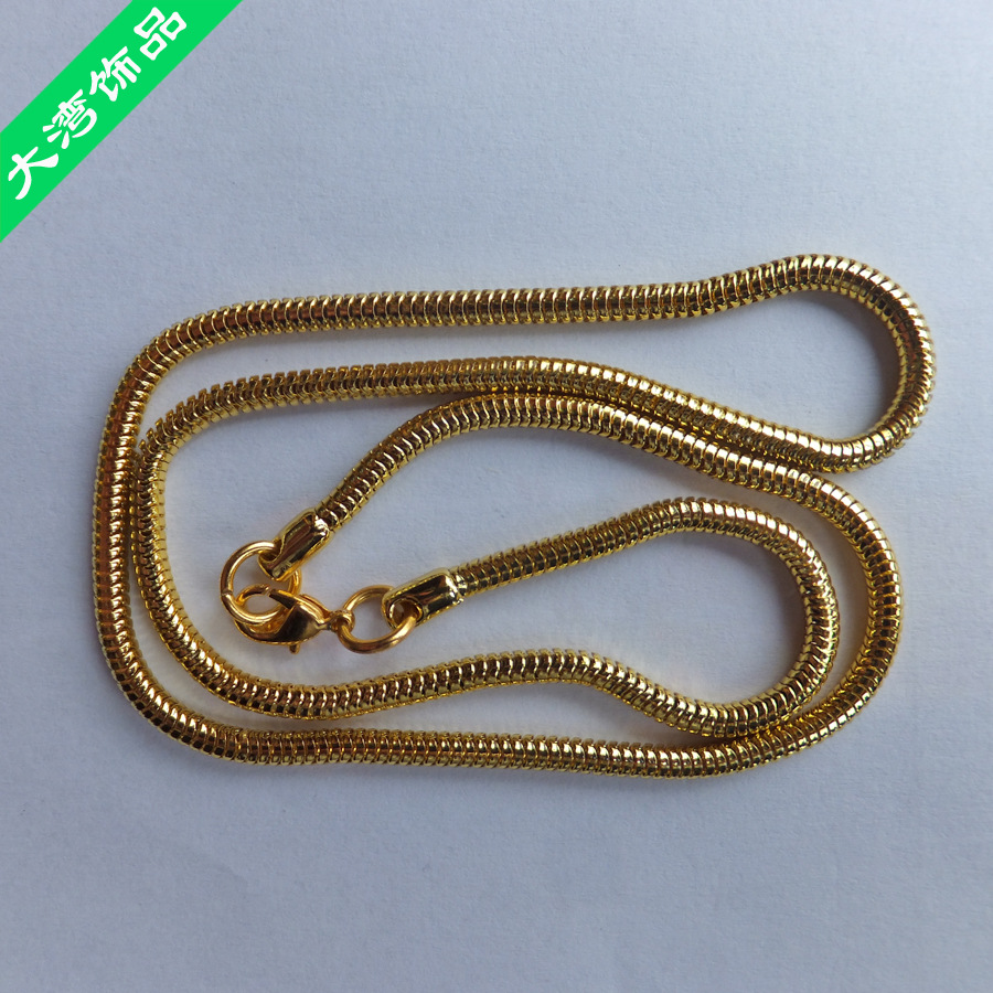 东莞厂家生产供应金色圆形蛇链条批发 长度定做示例图6