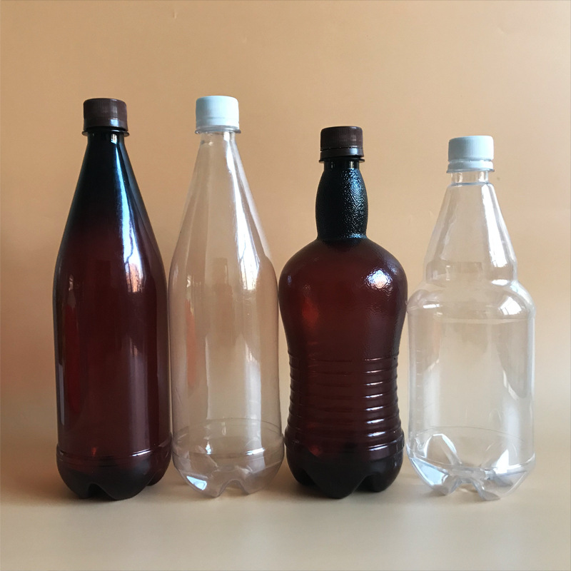 铭诺 塑料啤酒瓶厂家 PET饮料瓶  1L茶色塑料瓶液体瓶 自酿鲜啤瓶子图片