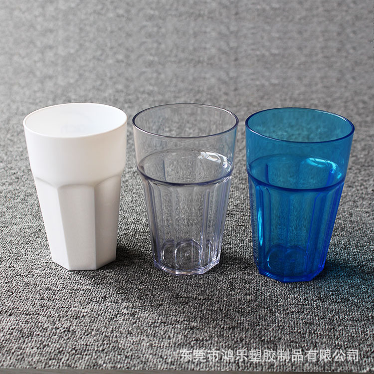 东莞厂家直销12安士八角塑料杯透明AS多边棱角杯塑料八角啤酒杯示例图9